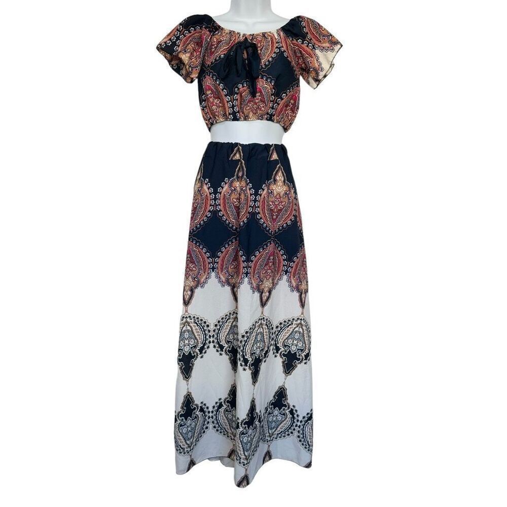 Women's Bohemian Skirt and Top Set Small